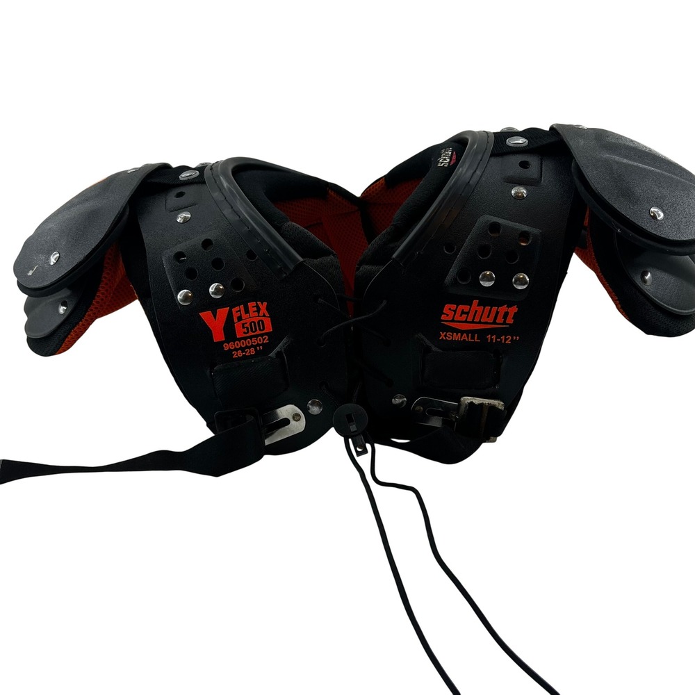 Schutt Y-Flex 500 Youth Football Shoulder Pads Black Orange XS 11-12 96000502